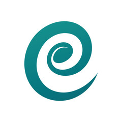 Fototapeta premium minimalist clean spiral lowercase e logo icon