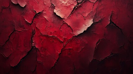 Naklejka premium Dark Red Cracked Paint Texture Background