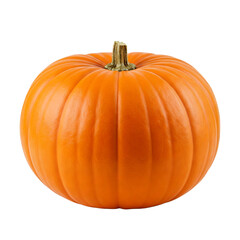 Vibrant Orange Pumpkin with Stem, Isolated on a Clean Background for Autumn Harvest and Halloween Themes