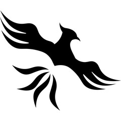 Modern Phoenix Bird Silhouette