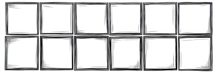 Comic Panels. Hand-drawn Empty Boxes Layout for Comic Strip Series