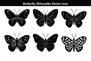 A colorful set of isolated vector butterflies, a beautiful insect illustration with delicate wing patterns, perfect for nature-inspired design.