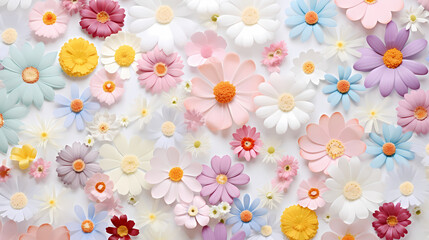 Colorful ditsy floral print background poster decorative painting 