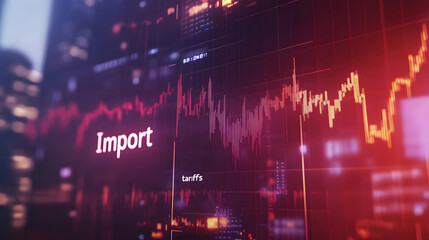Abstract "Import" Text on Financial Data - International Trade
