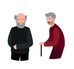 two old man in vector