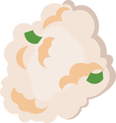 Illustration of Clouds with Green Accents