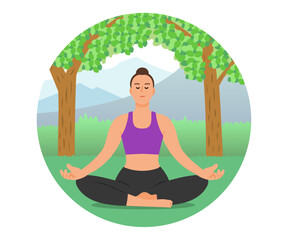 Woman doing yoga meditation.