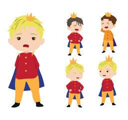 set of prince with mad, smile, gigling, and confuse expression