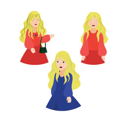 woman caracters with blonde hair