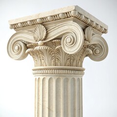 Obraz premium ancient greek column isolated on white background