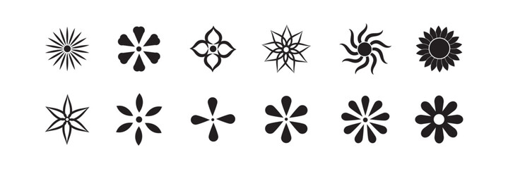 Flower icons set isolated on white background. Flower simple icon. Vector illustration