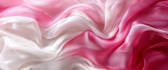 Obraz premium Pink White Silk Fabric Texture Elegant Drape.