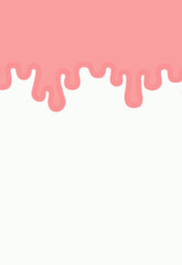 Flat style illustration of dripping pale red paint on white background with copyspace