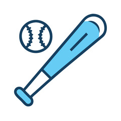 Baseball Icon Representing Bat and Ball Game, Sports Activity, and Team Competition