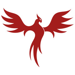 Modern Phoenix Bird Silhouette