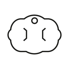 Bow display card icon vector. Hair bow card illustration sign. Hair clip card symbol or logo.