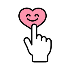 Obraz premium Finger with Heart Icon Representing Emotional Connection and Affection