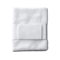 Folded white towel mockup isolated on transparent background