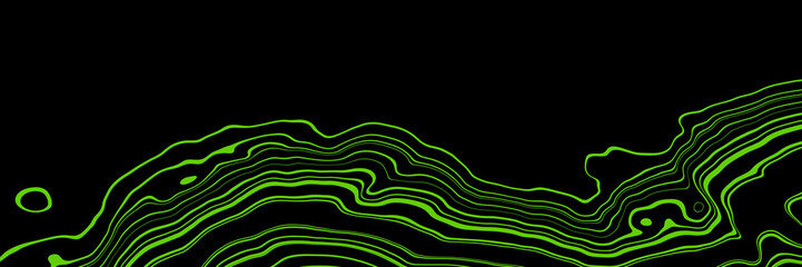 Black and red mountain contour lines. Abstract topographic terrain