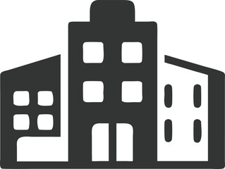 Silhouette Building Icon Isolated on Transparent Background Design