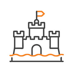 Obraz premium Sandcastle Icon Representing Seaside Creativity and Beachside Play