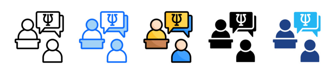 Consultation Icon Set Multiple Style Collection