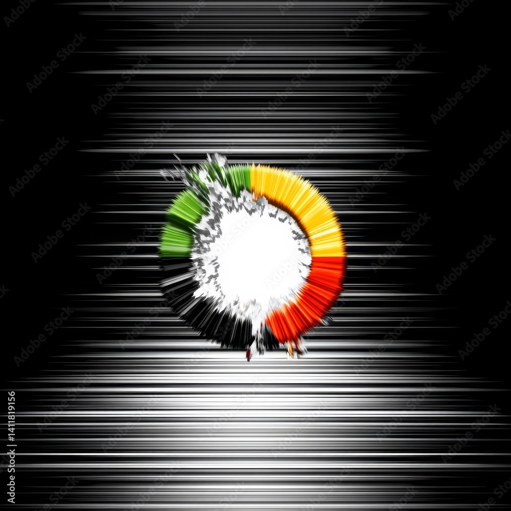 Aufkleber abstract color wheel explosion on speeding horizontal lines: a digital impression