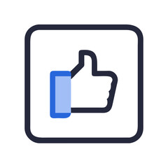 Obraz premium Thumbs Up in Square Icon Representing Positive Feedback and Approval Symbol