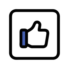 Obraz premium Thumbs Up in Square Icon Representing Positive Feedback and Approval Symbol