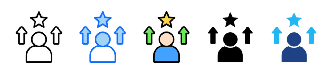 Motivation Icon Set Multiple Style Collection