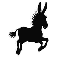 Donkey Head Silhouette Vector Art Icon And Graphics