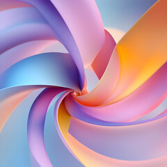 Ethereal Swirl of Colors: An abstract composition of flowing ribbons of pastel hues creates a mesmerizing vortex, evoking a sense of tranquility and artistic elegance.