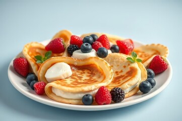 Delicious Czech Pancakes with Berries