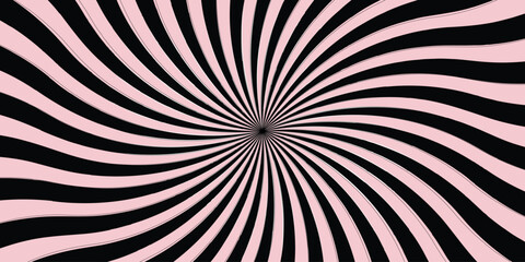 Abstract background with rays retro starburst pink and black Vintage sunbeam backdrop, boom, comic. Cartoon pop art Minimal sunrise radiate striped geometric circus light