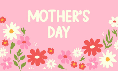 Mother's Day festive horizontal floral banner