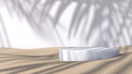 Background rendering with 3d podium and wall scene abstract background. 3D illustration, 3D rendering	