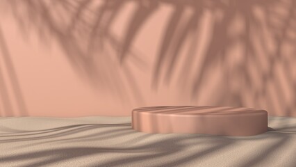 Background rendering with 3d podium and wall scene abstract background. 3D illustration, 3D rendering	