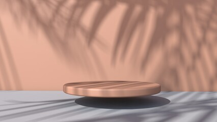 Background rendering with 3d podium and wall scene abstract background. 3D illustration, 3D rendering	