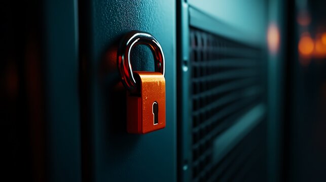 Secure Server Room Cyber Data Protection Lock.