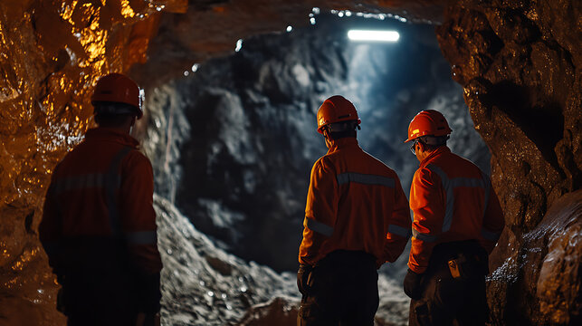 Supervisor discussing operational procedures with the mining team. Featuring team collaboration