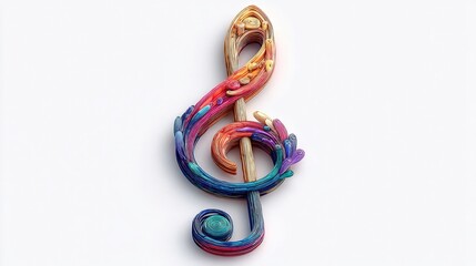 Fototapeta premium Colorful Musical Note Design with Swirls and Vibrant Patterns in a Playful Artistic Style