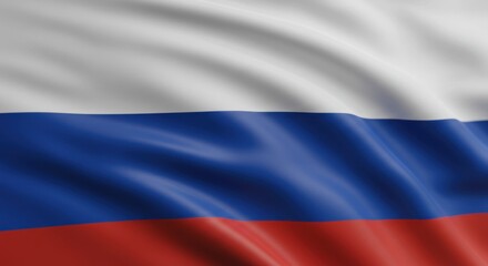 Fototapeta premium Waving Russian Federation Flag Close Up National Symbol of Russia