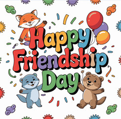 Fototapeta premium Friendship day typography vector art illustration for greetings, posters, cards, t-shirts and more.
