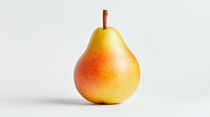 Fresh Yellow Pear Isolated on Light Background with Natural Textures and Highlights