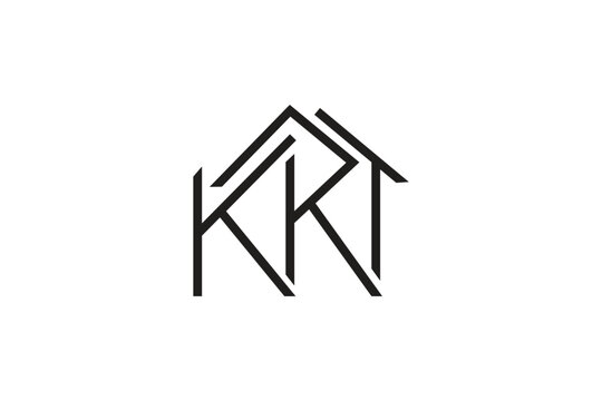 letter KRT and house logo design