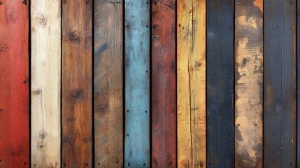 Colorful Weathered Wooden Planks Background Texture