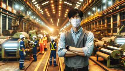 Naklejka premium worker in factory