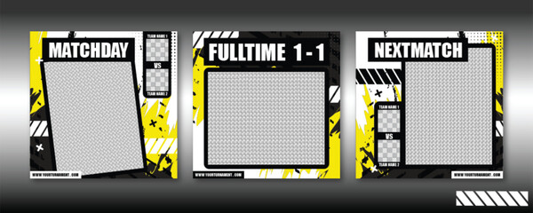 Sport social media post template , Football Match day , Full time , Next match	