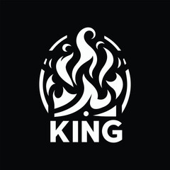 Abstract Fire Design on Black Background Decorative Element