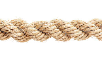 Natural jute rope woven together, showcasing intricate twists and textures against a clean background isolated on transparent background